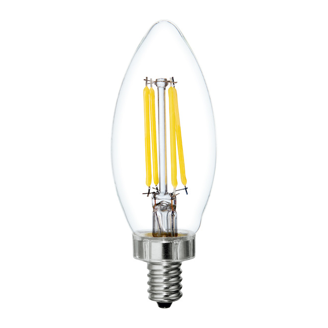 Ampoules de remplacement DEL lumière du jour HD REFRESH GE 60 W décoratives transparentes à culot candélabre BC (3/pqt)