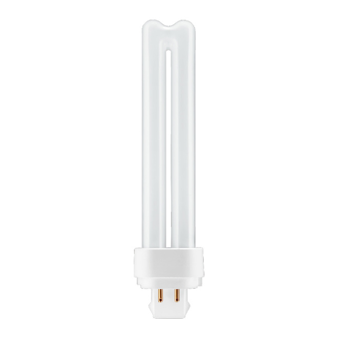 Ampoule F26DX enfichable CFL par GE de 6,4 po et 26 W, de base G24q-3, blanc brillant