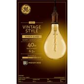 GE Large Vintage Warm Candle Light 40W LED Amber Finish Spiral Weave Filament PS52 Pear-Shaped (1-Pack)