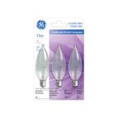 GE Crystal Clear 7.5W Incandescent Clear Decorative Candelabra Base CAC Light Bulbs (3-Pack)