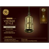GE Vintage Soft Gold Single Vintage LED Pendant Light (1-Pack)