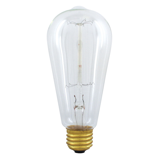 Ampoule incandescente de style vintage ST19 de GE à culot moyen et verre transparent, 60 W, chaude lueur de chandelles