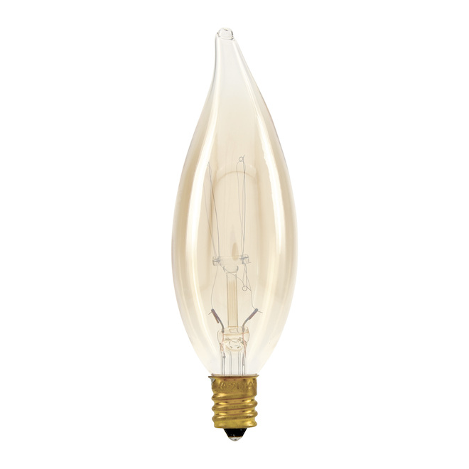 Ampoules incandescentes de style vintage CAC de GE de type candélabre, verre ambré, 40 W, chaude lueur, paquet de 2