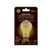 Ampoule incandescente de style vintage A19 de GE à culot moyen et verre ambré, 60 W, chaude lueur de chandelles