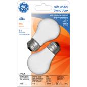 GE Soft White 40W Incandescent Clear Ceiling Fan Medium Base A15 Light Bulb (2-Pack)