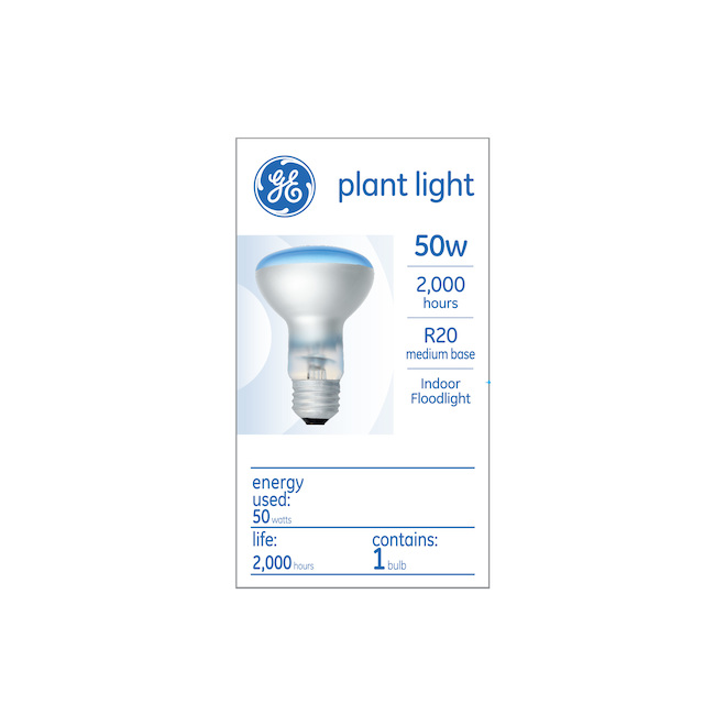 GE Plant Light 50W Incandescent Floodlight R20 Light Bulb (1-Pack)
