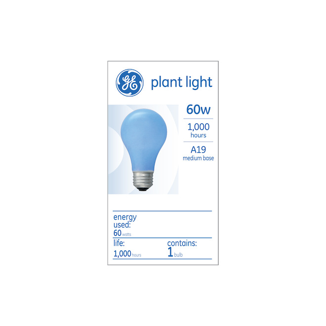 GE Plant Light 60W Incandescent A19 Light Bulb (1-Pack)
