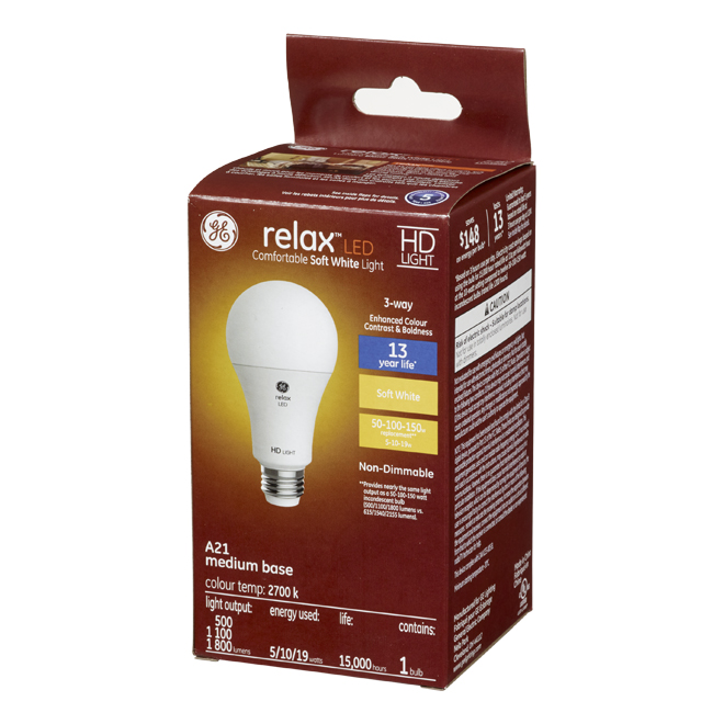 GE Soft White 3-Way 50-100-150W Replacement LED General Purpose A21 Light Bulbs (1-Pack)