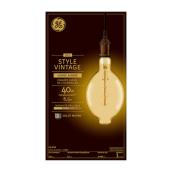 GE Large Vintage 40W Replacement LED Amber Finish Spiral Weave Filament Decorative BT56 Light Bulb (1-Pack)