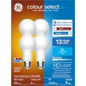 GE Color Select 60-Watt EQ A19 Color-Enhancing Dimmable LED Light Bulb (4-Pack)