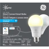 Ampoule DEL GE Cync à intensité variable de 60 W, blanc doux, A19 (paquet de 2)