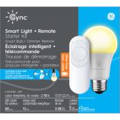 GE Cync 60-Watt EQ A19 Soft White Dimmable LED Light Bulb + Remote