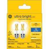 GE Ultra Bright 8-Watt EQ A15 Soft White Dimmable LED Light Bulb (2-Pack)