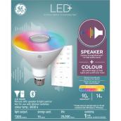 GE LED+ 90-Watt EQ LED PAR38 Multicolour Dimmable Speaker Light Bulb + Remote (1-Pack)