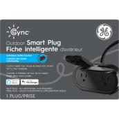 GE Cync 6.5-in 2-Outlet Black Outdoor Smart Plug