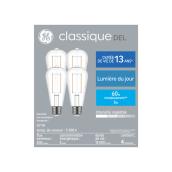 Ampoule DEL à intensité variable GE Classic de 60 watts EQ, ST19, lumière du jour (4/pqt)