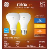 GE Relax 45-Watt EQ R20 Soft White Dimmable LED Light Bulb (2-Pack)