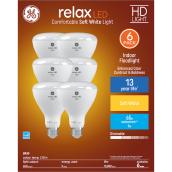 GE Lighting Relax 65-Watt EQ LED BR30 Soft White Dimmable Floodlight Light Bulbs (6-Pack)