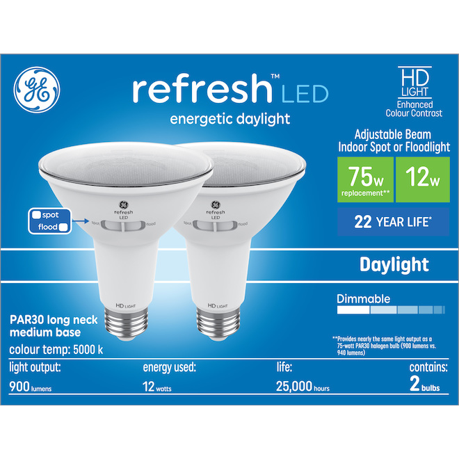 GE Lighting Medium Base PAR30 5000k Day Light LED Bulb - 2-Pack