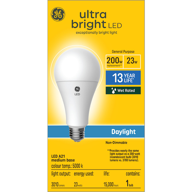 GE Lighting A21 Indoor Daylight LED Bulb