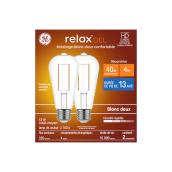 Ampoule DEL Relax HD 40W EQ ST19 à culot moyen de GE Lighting, 2700K, 2/pqt