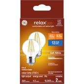 GE relax HD Soft White 40 W Replacement LED Clear General Purpose Light Bulbs (2-Pack)