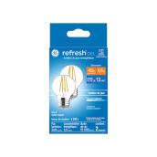 Ampoules de remplacement DEL lumière du jour HD Refresh GE 40W décoratives transparentes, culot moyen G16.5 (2/pqt)