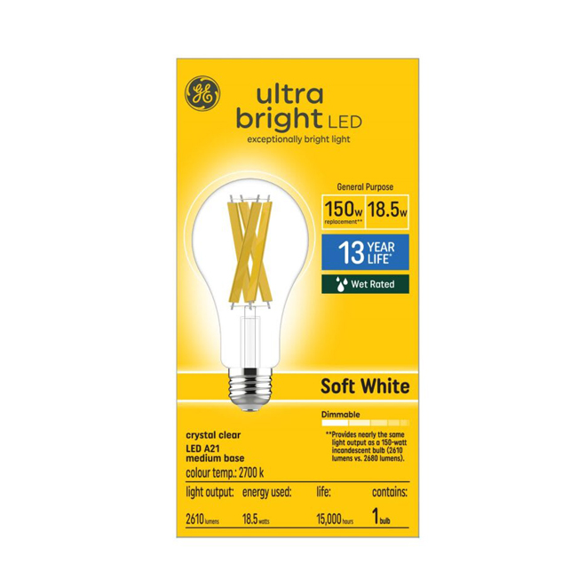 GE LIGHTING A21 150W Soft White LED Bulb