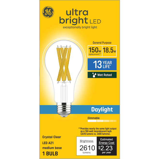 GE Lighting Replacement Daylight LED Bulb A21 150W