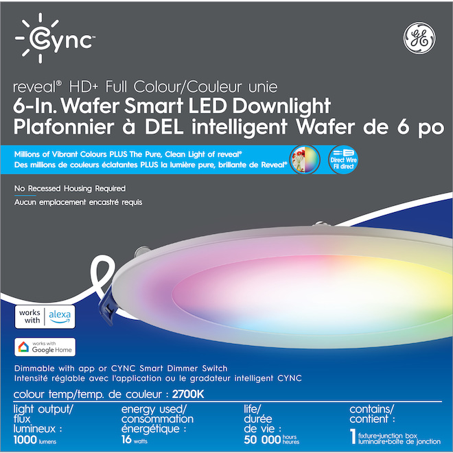 GE Ligthing 6-in Wafer Smart LED Downlight