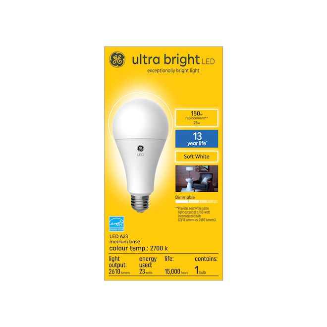 GE Ligthting Ultra Bright 150-W Replacement Soft White A21 General Purpose LED Bulb - 1/Pk