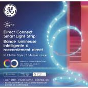 Bande lumineuse intelligent à raccordement direct GE de style mince 16 pi, multicolore