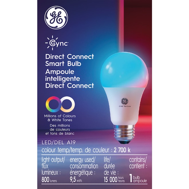 GE Direct Connect Cync Smart Bulb 9.5 W 800 Lumens