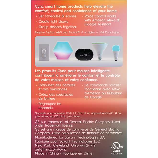 GE Direct Connect Cync Smart Bulb 9.5 W 800 Lumens