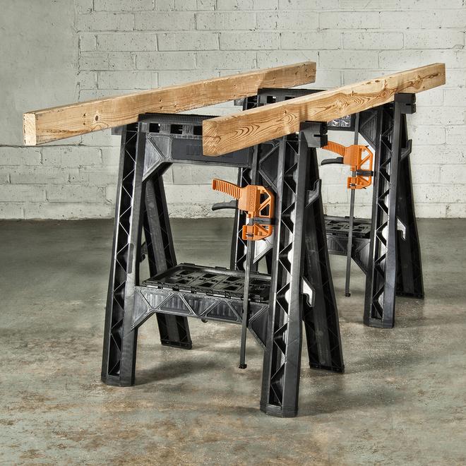 WORX 2-Piece 32-in ABS Plastic Saw Horse