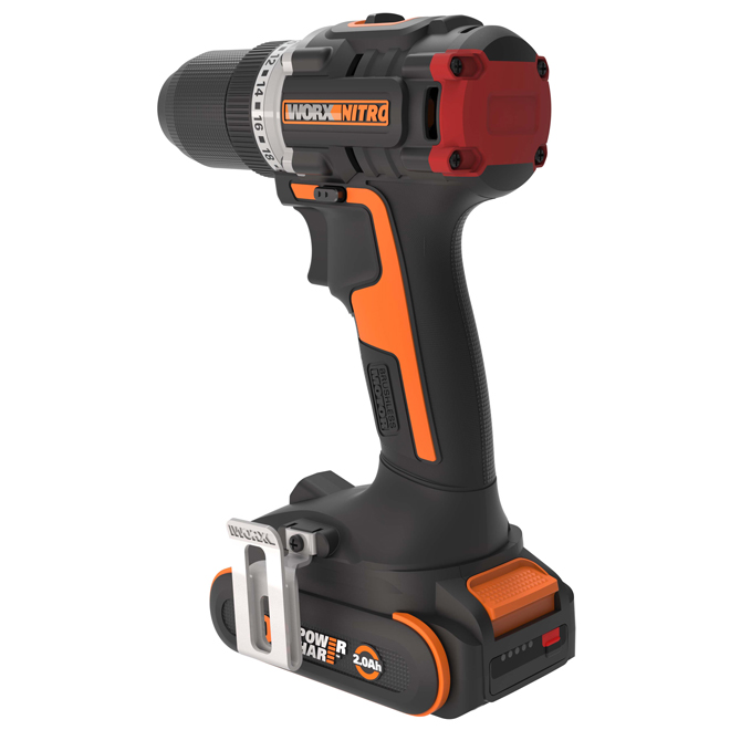 Worx Nitro 20V Compact Brushless 1/2-in Drill/Driver with Charger and 2 Batteries