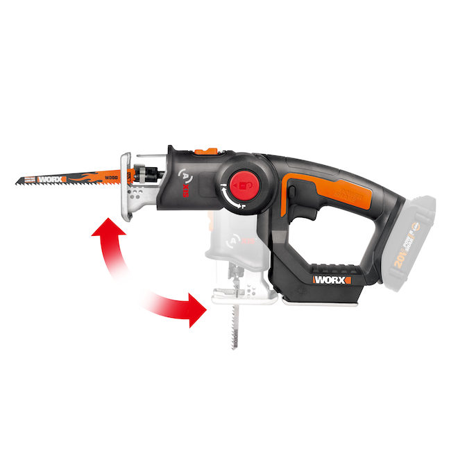 Scie alternative et scie sauteuse 2-en-1 sans fil Axis Worx Power Share 20 V, outil seulement