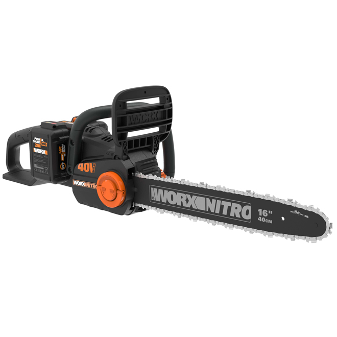 Worx Nitro Cordless Chain Saw with 40V Power Share Brushless Motor - 16-in