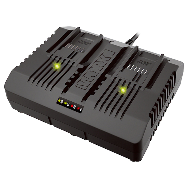 Chargeur de batteries pour outils 4A Worx à double ports Power Share 20 V et 18 V