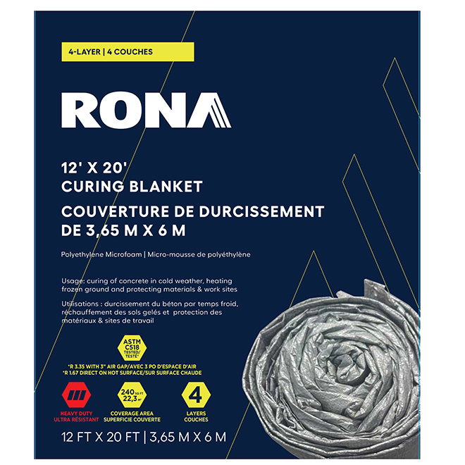 RONA Curing Blanket 12 x 20-ft in Polyethylene Microfoam - Silver