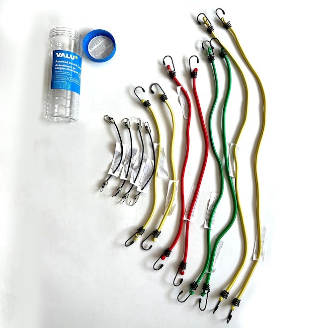 VALU+ Bungee Cords Assorted - Pack of 12