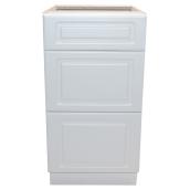 Base Cabinet - Wilshire - 3 Drawers - 18" - White