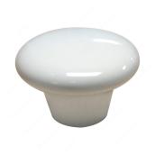 Bouton contemporain Richelieu, 1,5 po, céramique, blanc