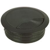 Passe-fils rond Richelieu, noir, plastique ABS, 72 mm de diamètre