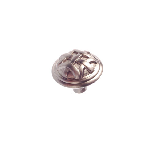 Richelieu Classic Metal Cabinet Knobs - 1 1/4-in Dia - Brushed Nickel - Weave Pattern