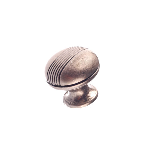 Richelieu Classic Metal Cabinet Knob - 1 1/4-in Dia - Faux Iron - Distressed - Mushroom