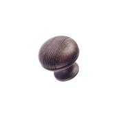 Richelieu Classic Metal Cabinet Knob - 1 1/4-in Dia - Antique Iron - Distressed - Mushroom