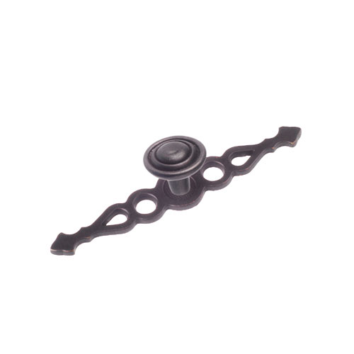 Richelieu Traditional Metal Knob with Decorative Backplate - Anthracite