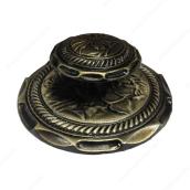 Richelieu Traditional Cabinet Knob - 1.26-in - Brass - Antique English