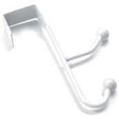 Richelieu Utility Over-The-Door Hook - Double Hook - Metal - White - 22-lbs Load Capacity